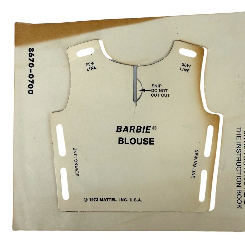 Vintage 70s Mattel Barbie Sew Magic Doll Clothes Pattern Dress Skirt Instruction - Picture 2 of 7